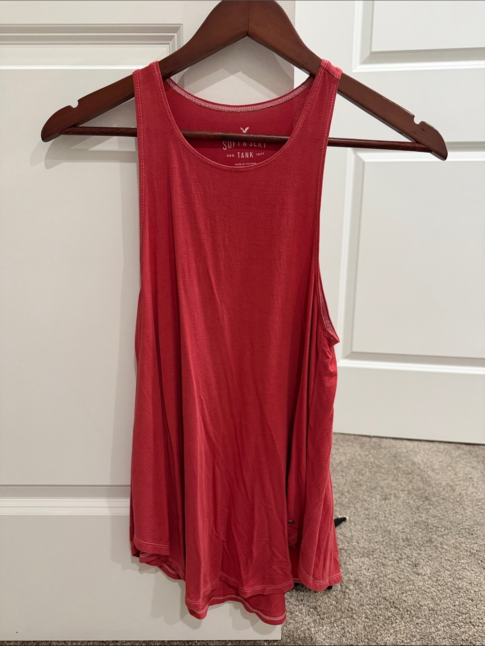 American Eagle Red Flowy Tank Top